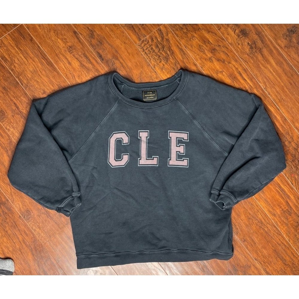 Retrobrand Los Angeles Cle Sweater Made in USA Size Small Faded Black